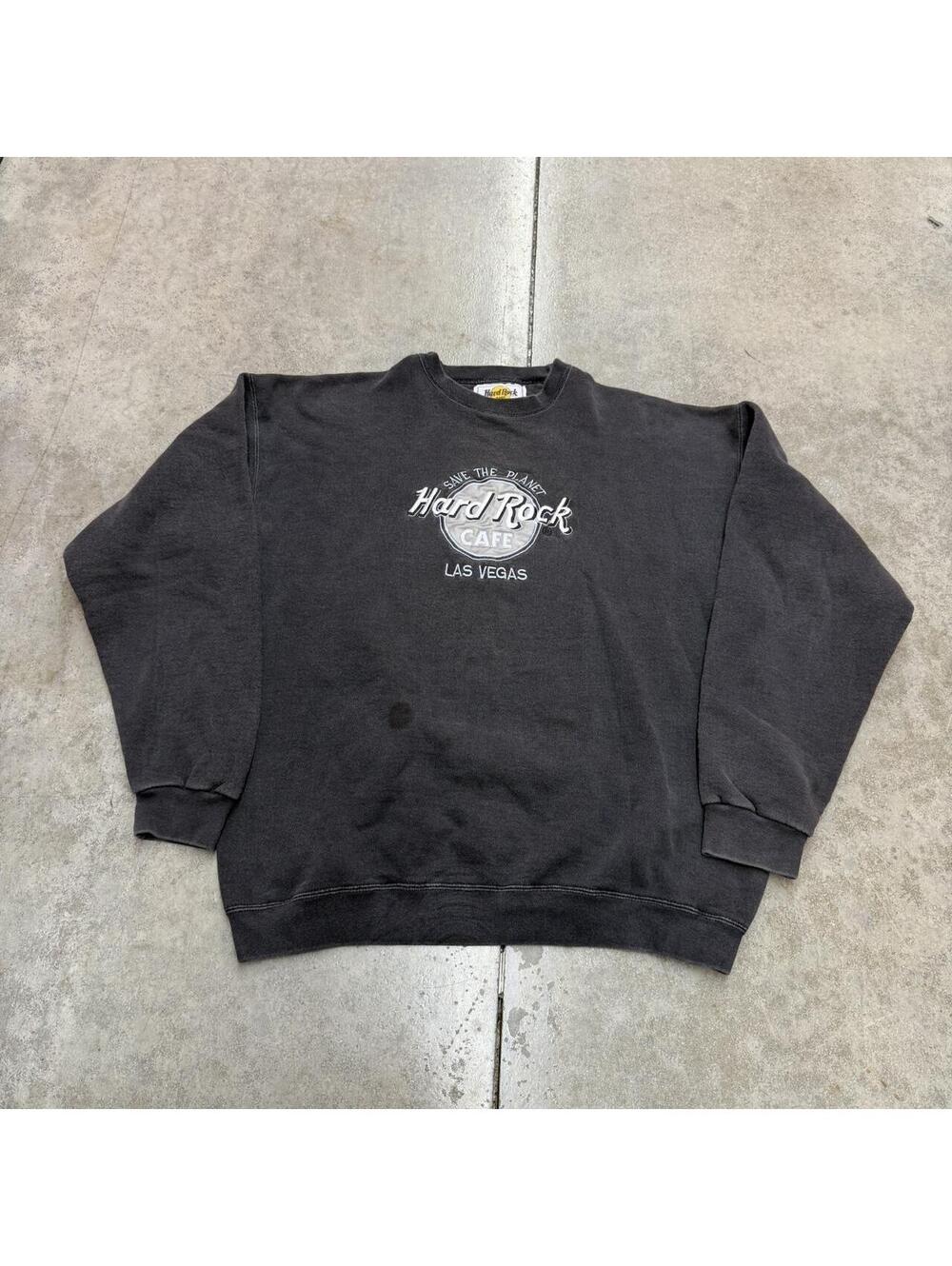 vintage hard rock cafe las vegas destination faded black crewneck size xl